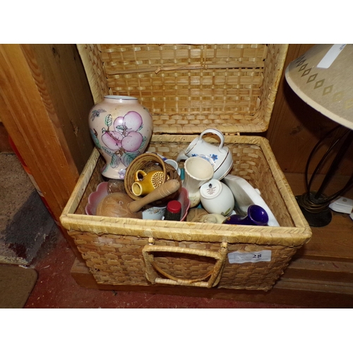 28 - PICNIC BASKET & CONTENTS