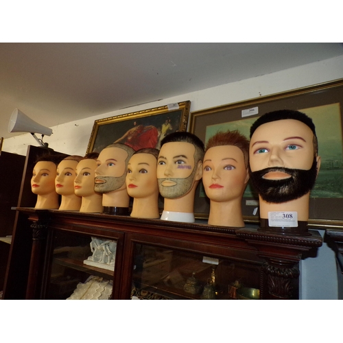 308 - 8 HAIR DRESSING HEADS