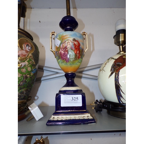 325 - STAFFORDSHIRE DECORATIVE LAMP BASE