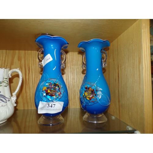 347 - PAIR MURANO GLASS VASES