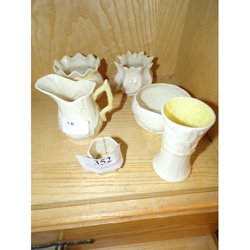 352 - SELECTION OF BELLEEK ITEMS