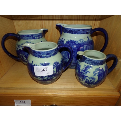 367 - SET OF 4 STAFFORDSHIRE JUGS