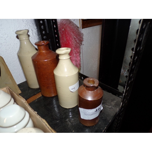 46 - 4 19th C. STONEWARE INK BOTTLES