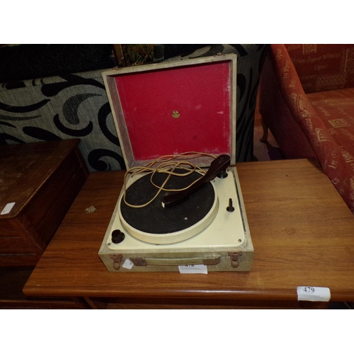 478 - PORTABLE RECORD PLAYER*