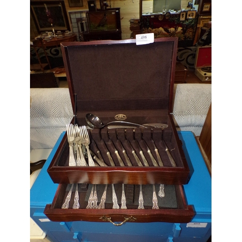 498 - CANTEEN OF SILVER PLATED CUTLERY