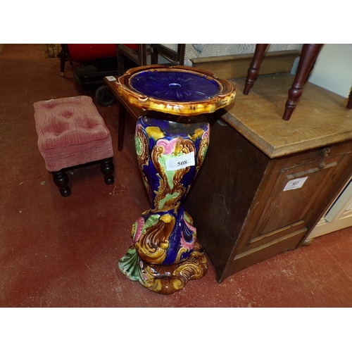 508 - VIC. MAJOLICA PLANT STAND