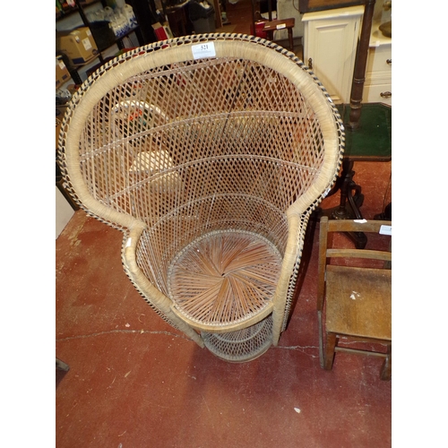 521 - ORIGINAL 1970's SUNBURST WICKER CHAIR