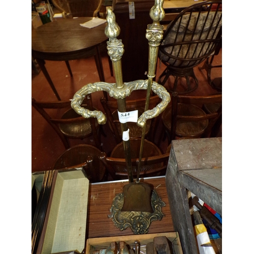 544 - BRASS FIRE IRON STAND