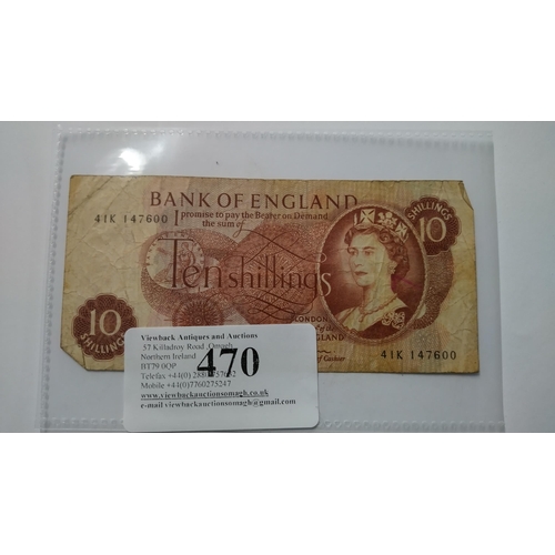 Bank Of England 10 Shilling Note 8248