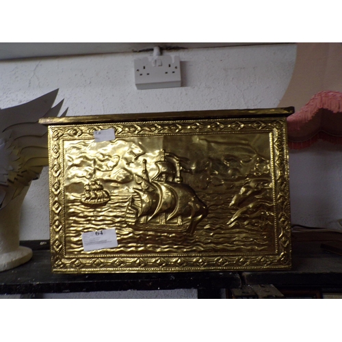 64 - BRASS EMBOSSED LOG BOX