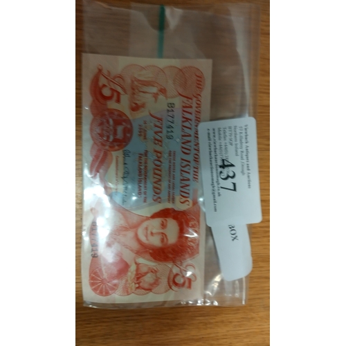 437 - SCARCE FALKLAND ISLAND £5 NOTE