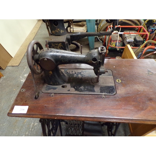 218 - SINGER TREDDLE SEWING MACHINE