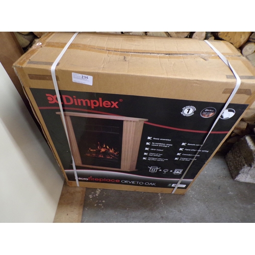 235 - DIMPLEX MICRO FIREPLACE ORVIETO OAK (NEW)*