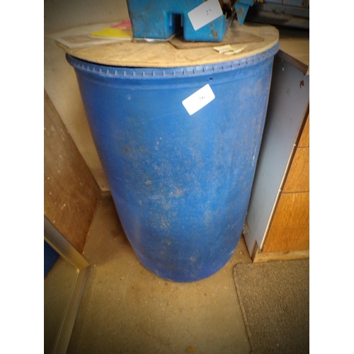 26 - PVC BARREL WITH WOODEN LID