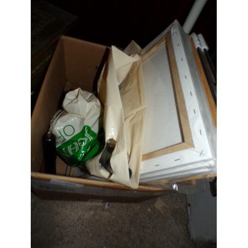 309 - BOX - UNUSED ARTIST CANVASES ETC.