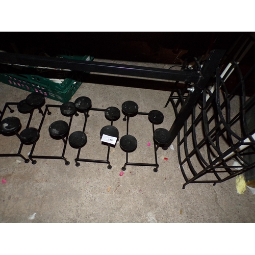 318 - WINE RACK & CANDLE HOLDERS