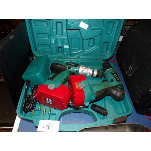 324 - 2 DRILL SET WITH CHARGER & BATTERIES