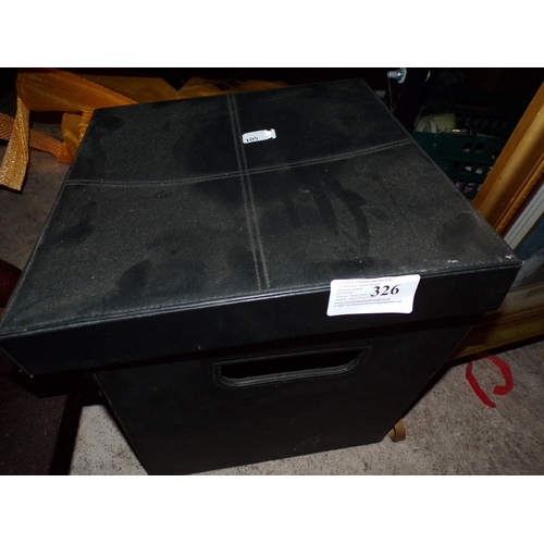 326 - LEATHER COVERED STORAGE BOX