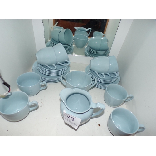 472 - PALE BLUE TEA SET