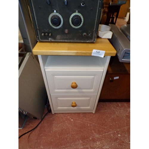 545 - CREAM PAINTED PINE BEDSIDE C.O.D.