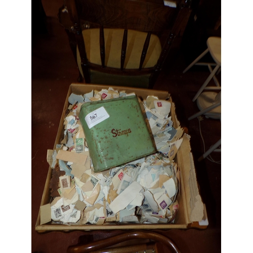 567 - LARGE BOX & TIN OF IRISH STAMPS