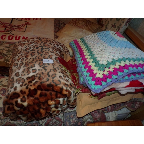 117 - SIMULATED LEOPARD SKIN THROW