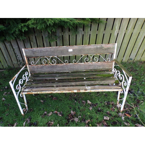 12 - WROUGHT IRON GARDEN BENCH