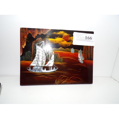 166 - ORIENTAL LACQUERED PICTURE