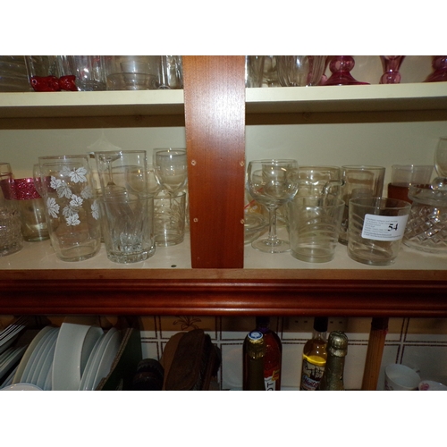 54 - SHELF - ALL GLASSWARE