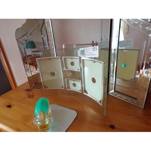 221 - CURVED GLASS PICTURE FRAME