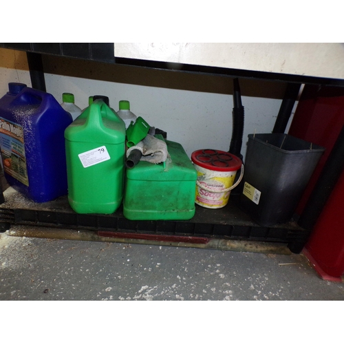 79 - SHELF - MOSSKILLER, PETROL CAN ETC.