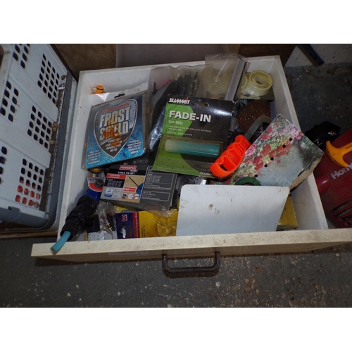 82 - DRAWER - WIRE BRUSH, HOSE CONNECTIONS ETC.