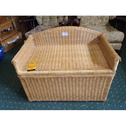 306 - RATTAN STORAGE BENCH (UNUSED)54x77x48