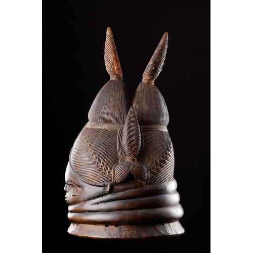 615 - AN AFRICAN 'SANDE' OR 'BUNDU' MASK MENDE SIERRA LEONE/LIBERIA, 20TH CENTURY Attributed to the Sogand... 