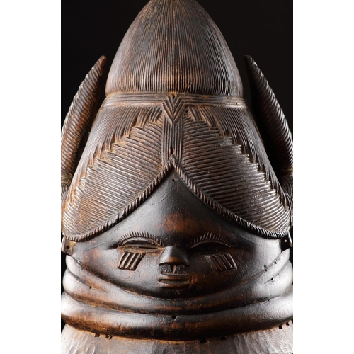 615 - AN AFRICAN 'SANDE' OR 'BUNDU' MASK MENDE SIERRA LEONE/LIBERIA, 20TH CENTURY Attributed to the Sogand... 