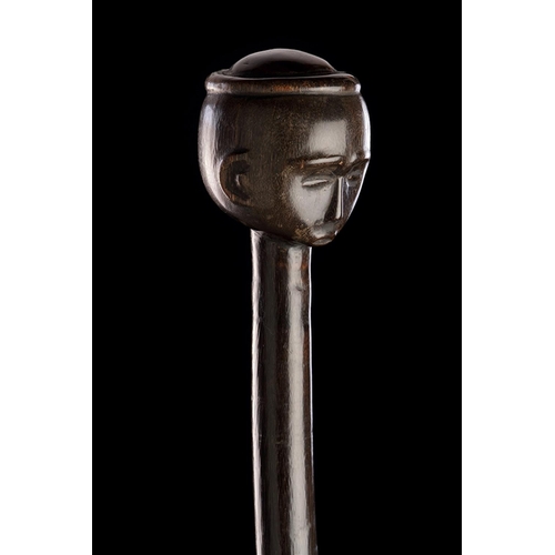 617 - Y A RARE SOUTH AFRICAN BLACK RHINOCEROS HORN PRESTIGE STAFF OR SCEPTRE TSONGA/NORTH NGUNI, MID 19TH ... 