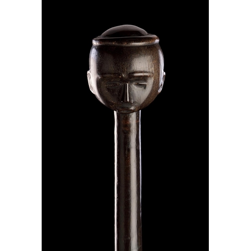 617 - Y A RARE SOUTH AFRICAN BLACK RHINOCEROS HORN PRESTIGE STAFF OR SCEPTRE TSONGA/NORTH NGUNI, MID 19TH ... 