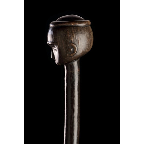 617 - Y A RARE SOUTH AFRICAN BLACK RHINOCEROS HORN PRESTIGE STAFF OR SCEPTRE TSONGA/NORTH NGUNI, MID 19TH ... 