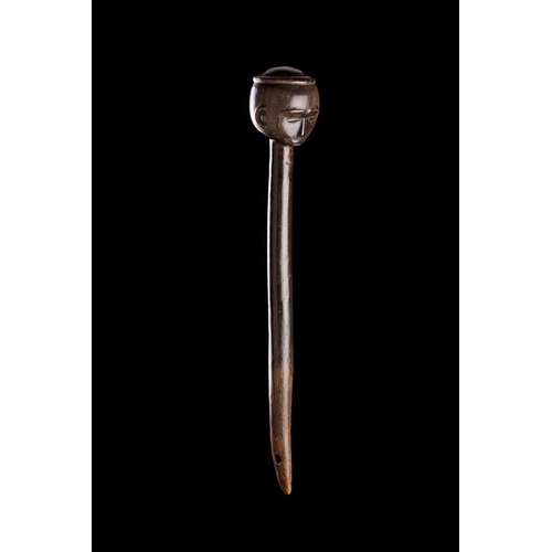 617 - Y A RARE SOUTH AFRICAN BLACK RHINOCEROS HORN PRESTIGE STAFF OR SCEPTRE TSONGA/NORTH NGUNI, MID 19TH ... 