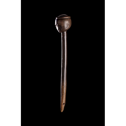 617 - Y A RARE SOUTH AFRICAN BLACK RHINOCEROS HORN PRESTIGE STAFF OR SCEPTRE TSONGA/NORTH NGUNI, MID 19TH ... 