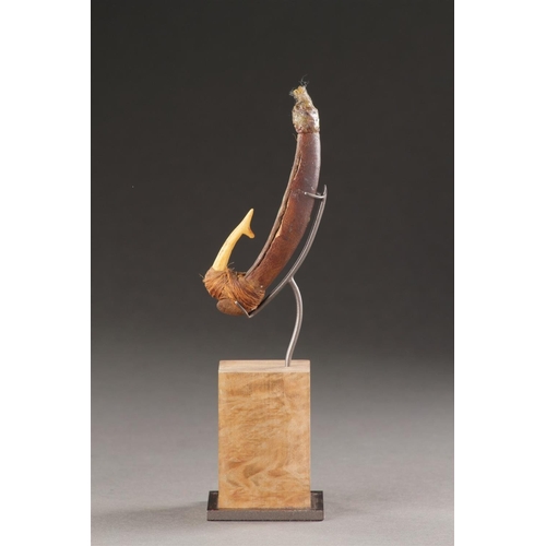 624 - Y A MĀORI FISHING LURE/HOOK NEW ZEALAND 19TH CENTURY Wood, abalone shell, bone and twine, modern bas... 