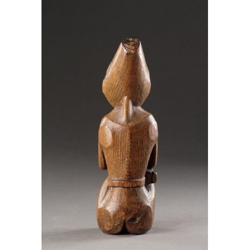 629 - A RARE AND EARLY NORTHWEST COAST CARVED WOOD MATERNITY FIGURE KWAKIUTL (KWAKWAKA 'WAKW'), 19TH CENTU... 