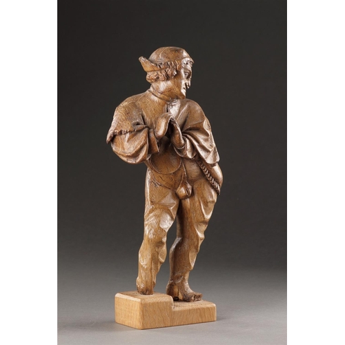 672 - A FINE FLEMISH CARVED OAK FIGURE OF A MAN EARLY 16TH CENTURY Attributed to workshop of Henrick Douve... 