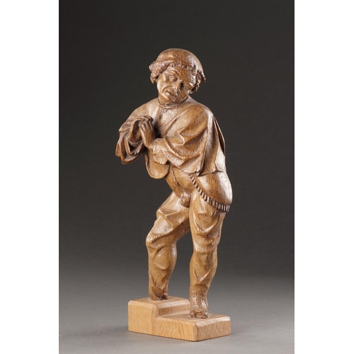 672 - A FINE FLEMISH CARVED OAK FIGURE OF A MAN EARLY 16TH CENTURY Attributed to workshop of Henrick Douve... 