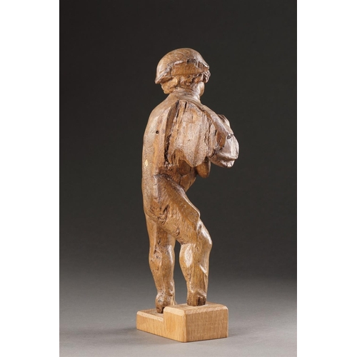 672 - A FINE FLEMISH CARVED OAK FIGURE OF A MAN EARLY 16TH CENTURY Attributed to workshop of Henrick Douve... 