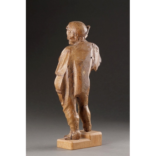 672 - A FINE FLEMISH CARVED OAK FIGURE OF A MAN EARLY 16TH CENTURY Attributed to workshop of Henrick Douve... 