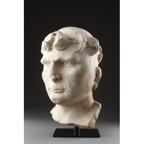 673 - AN OVER LIFE-SIZE ROMAN MALE PORTRAIT HEAD OF CONSTANTINE THE GREAT (C.272 - 337) EARLY 4TH CENTURY ... 