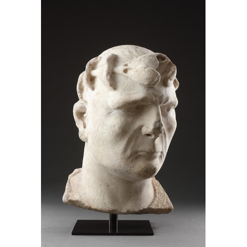 673 - AN OVER LIFE-SIZE ROMAN MALE PORTRAIT HEAD OF CONSTANTINE THE GREAT (C.272 - 337) EARLY 4TH CENTURY ... 