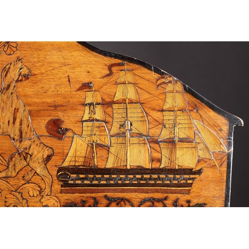 689 - Y AN INTERESTING STERN BOARD FROM A DIPLOMATIC AUSTRIAN SHIP'S DINGHY LATE 18TH CENTURY Carved of Ho... 