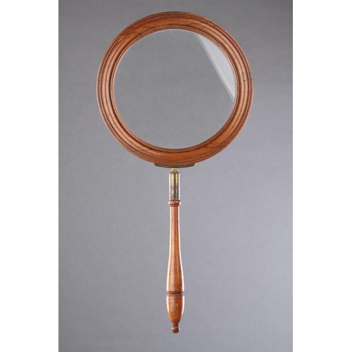 694 - Y A LARGE LATE REGENCY ROSEWOOD GALLERY GLASS CIRCA 1820 -1840 53.5cm long, 26cm diameter Provenance... 